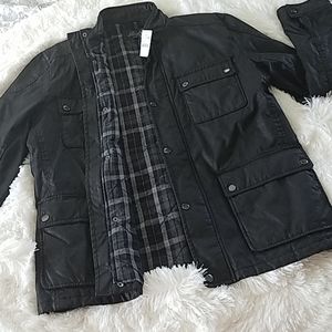 J crew mens brand new black utility jacket